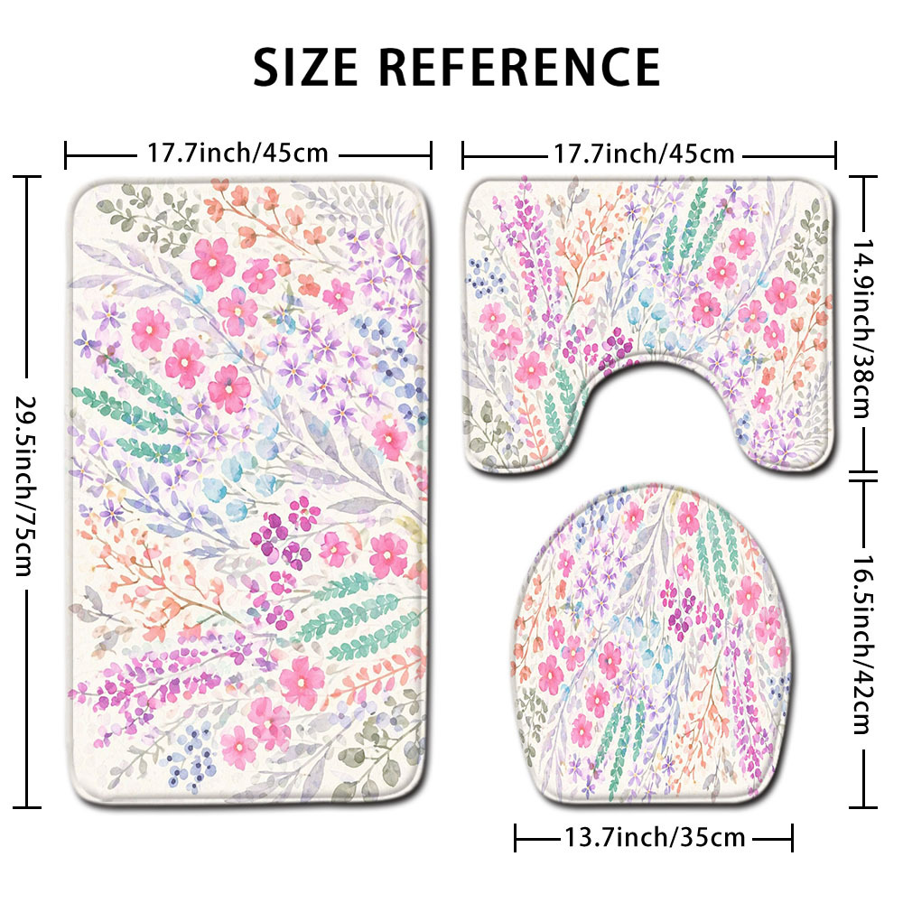 Adorable Floral Bath Mat Set f - Home Made Bathroom Vanity review and price