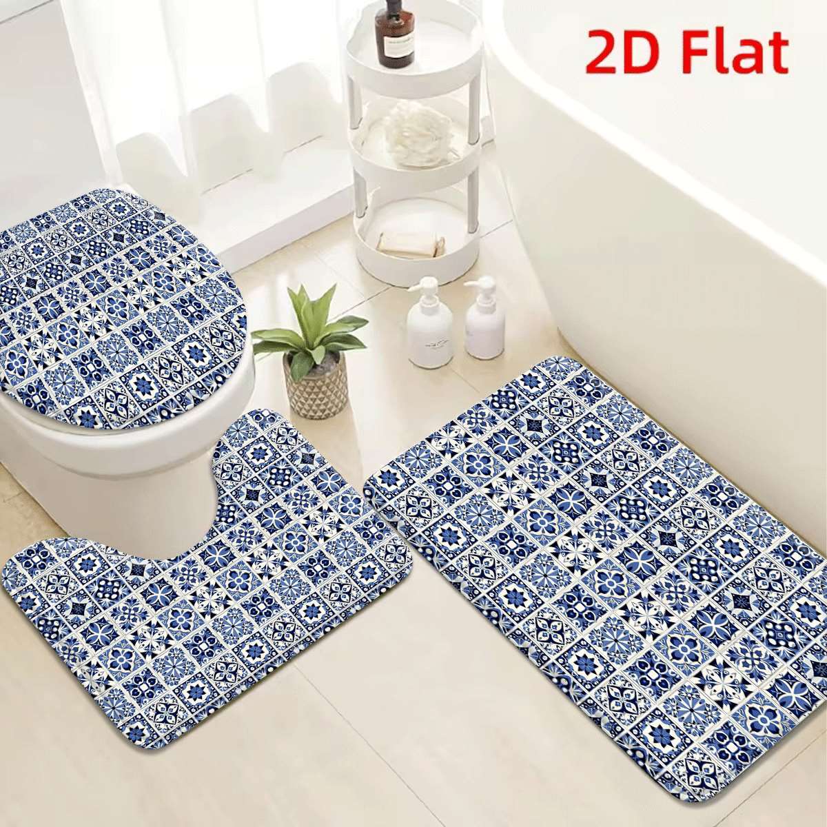 Decorative Blue White Geometri - Home Made Bathroom Vanity review and price