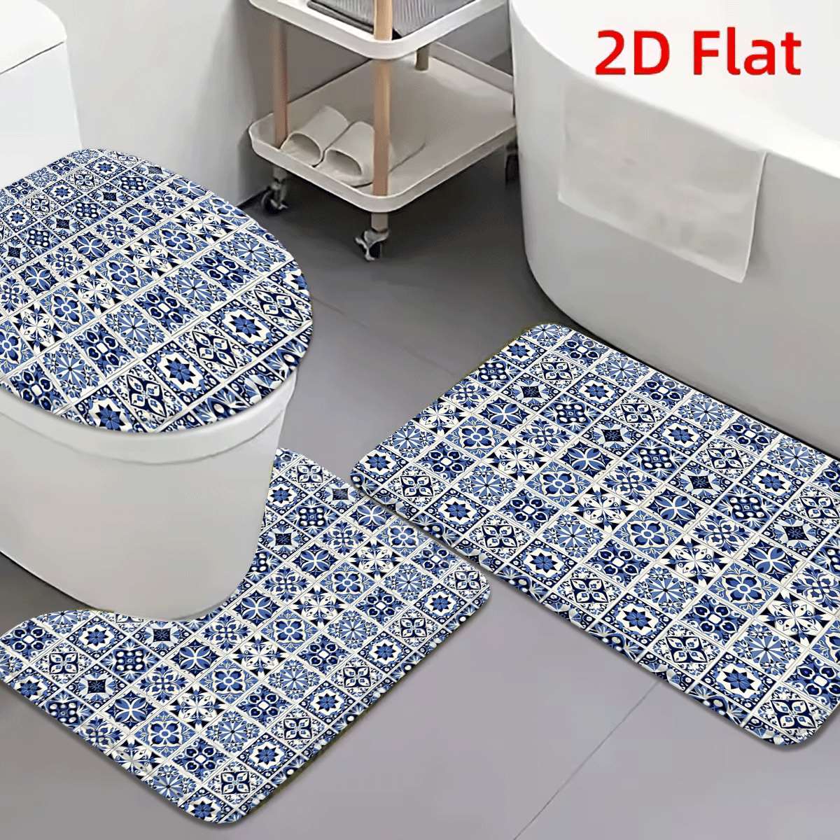 Decorative Blue White Geometri - Home Made Bathroom Vanity review and price