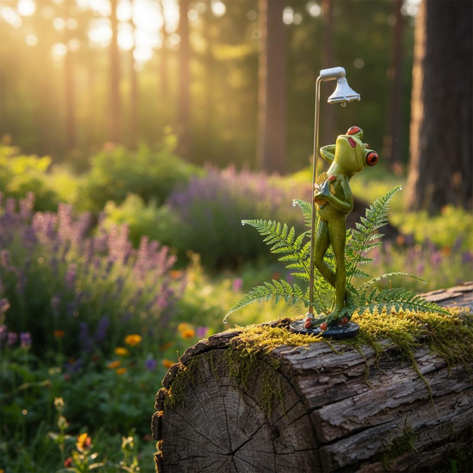 Showering Frog Figurine Great  - Home Bathroom Shower review and price