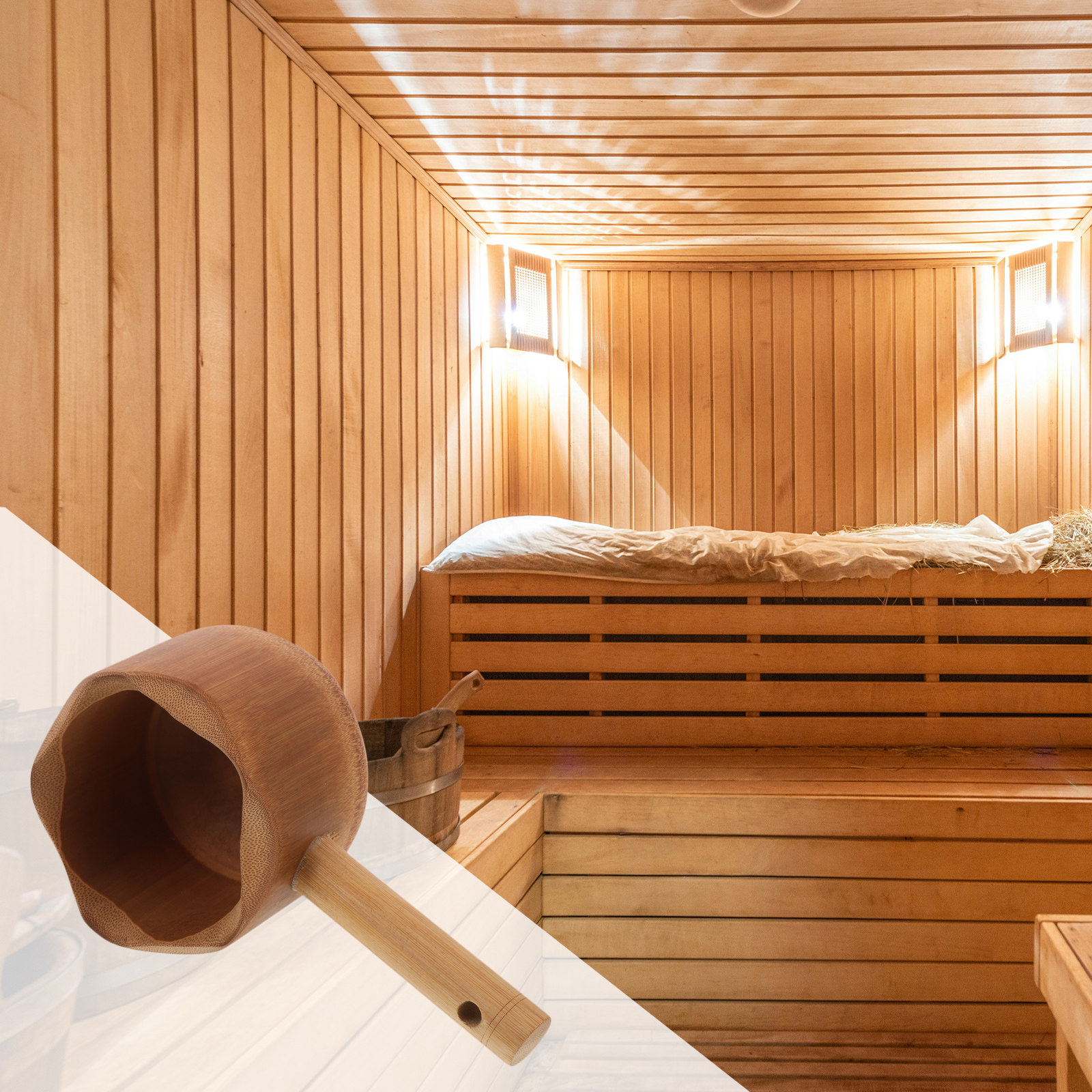 Bamboo Water Ladle Long Handle - Home Bathroom Sauna review and price