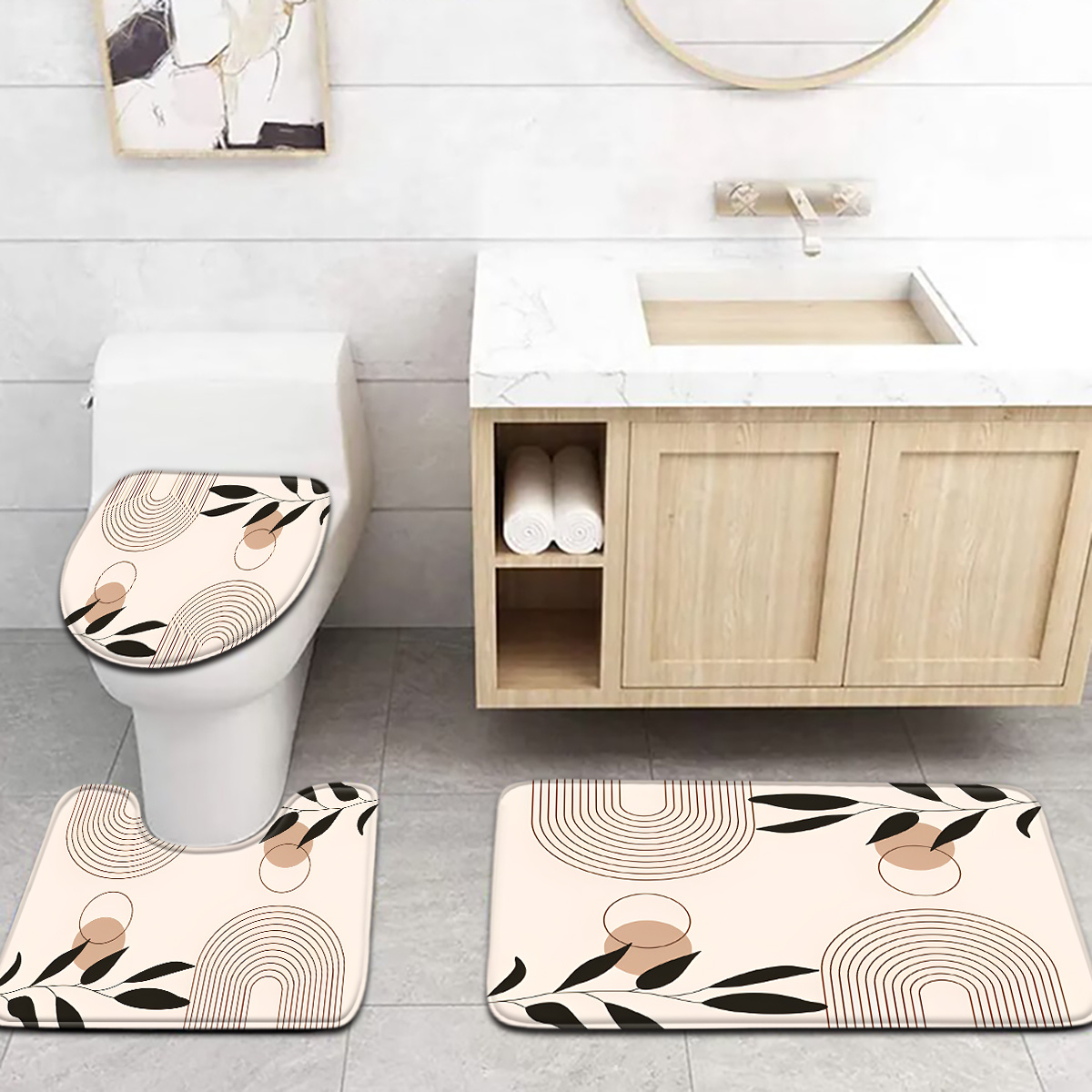 3-piece elegant bathroom floor - Zara Home Bathroom Set review and price