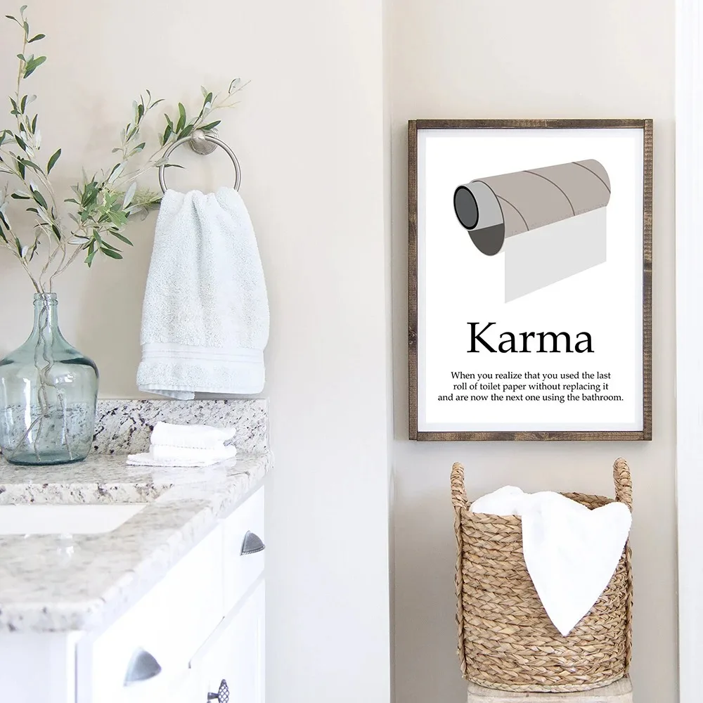 Karma Bathroom Rules Art Quote - Home Bathroom Quotes review and price