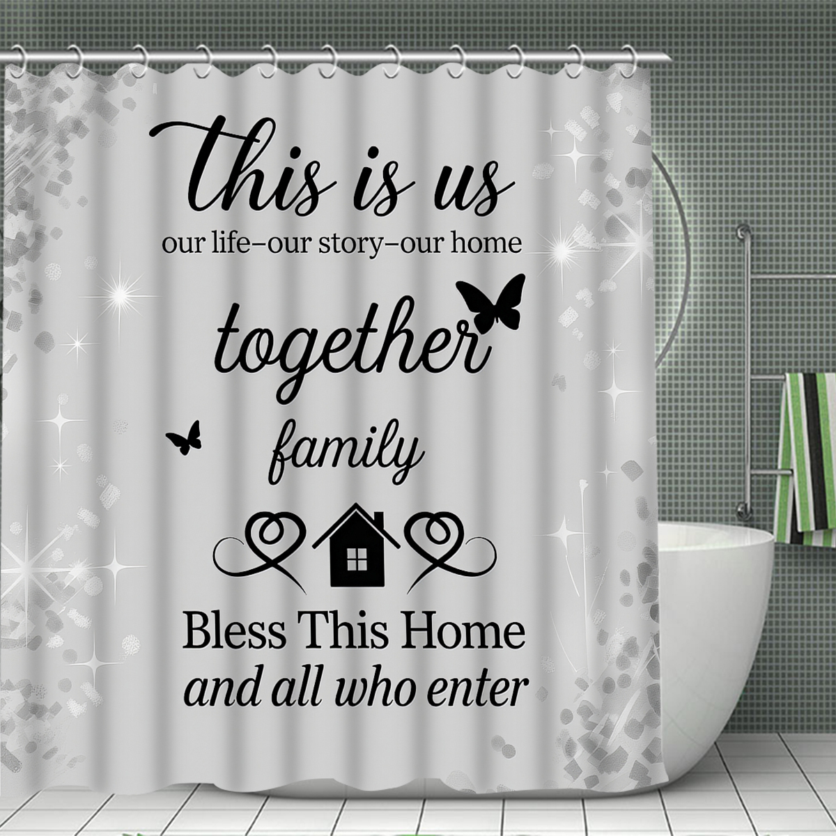 4Pcs This Is Us Family Shower  - Home Bathroom Quotes review and price