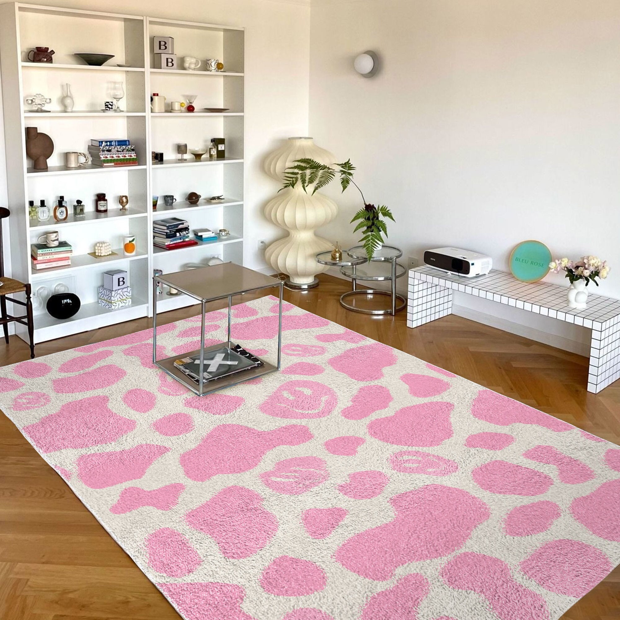 Pink Smile Cow Print Carpet  F - Japan Bathroom.Home review and price