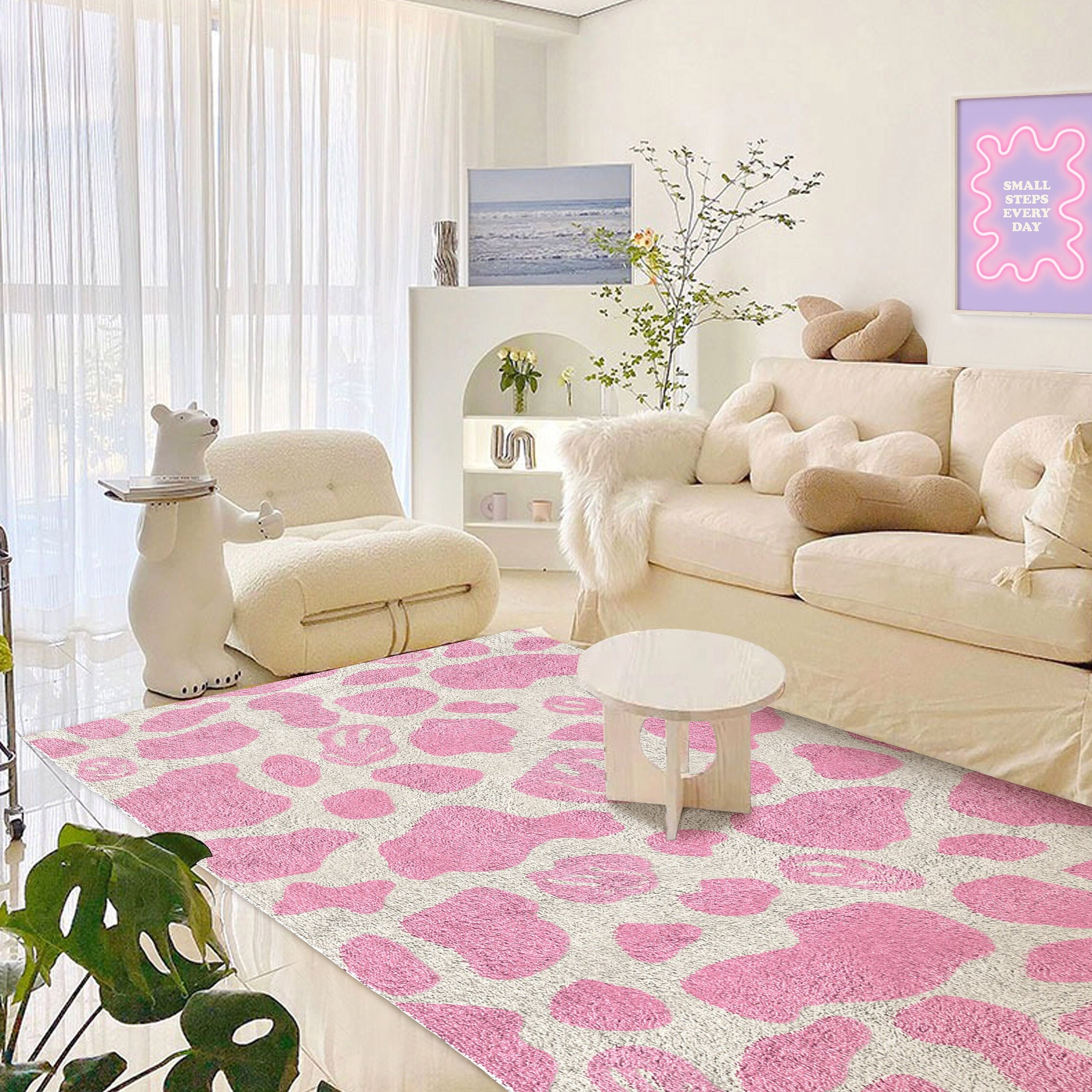 Pink Smile Cow Print Carpet  F - Japan Bathroom.Home review and price