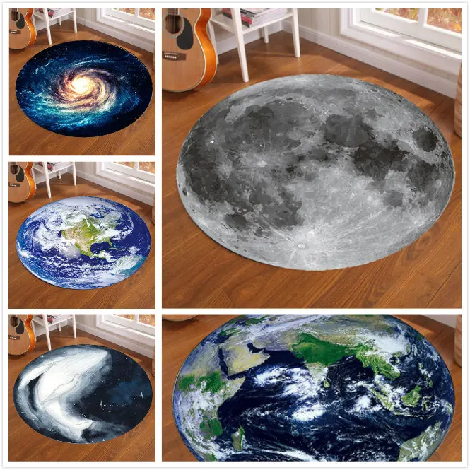 Galaxy Earth Moon Round Carpet - Home Bathroom Carpet review and price