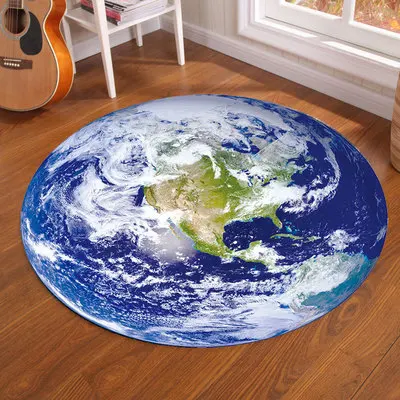 Galaxy Earth Moon Round Carpet - Home Bathroom Carpet review and price