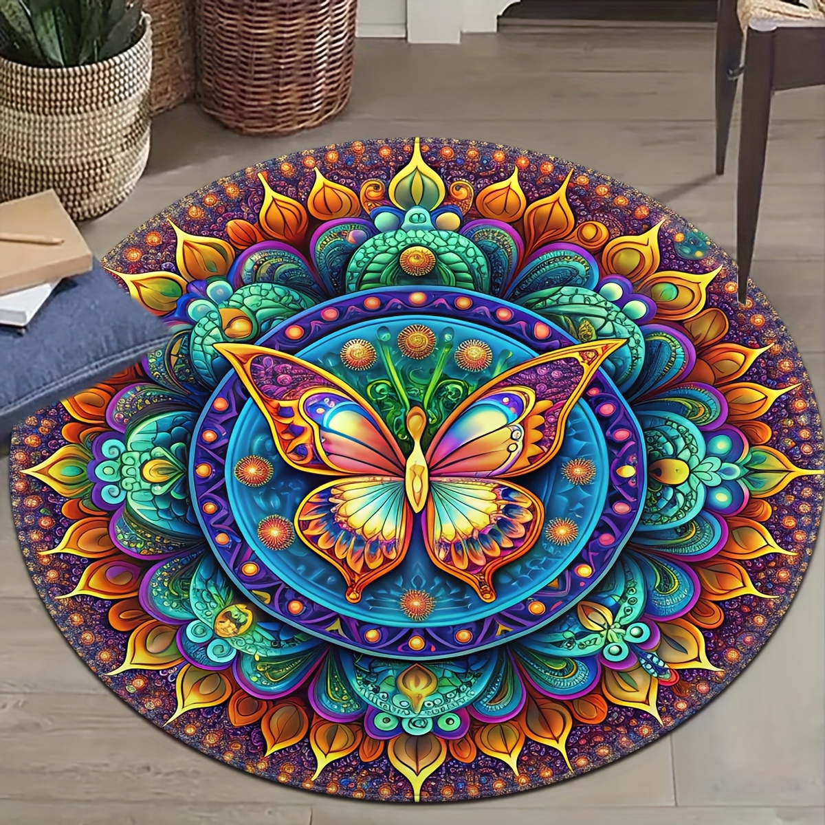 1PC 3D Blue Flower Round Minim - Home Made Bathroom Vanity review and price