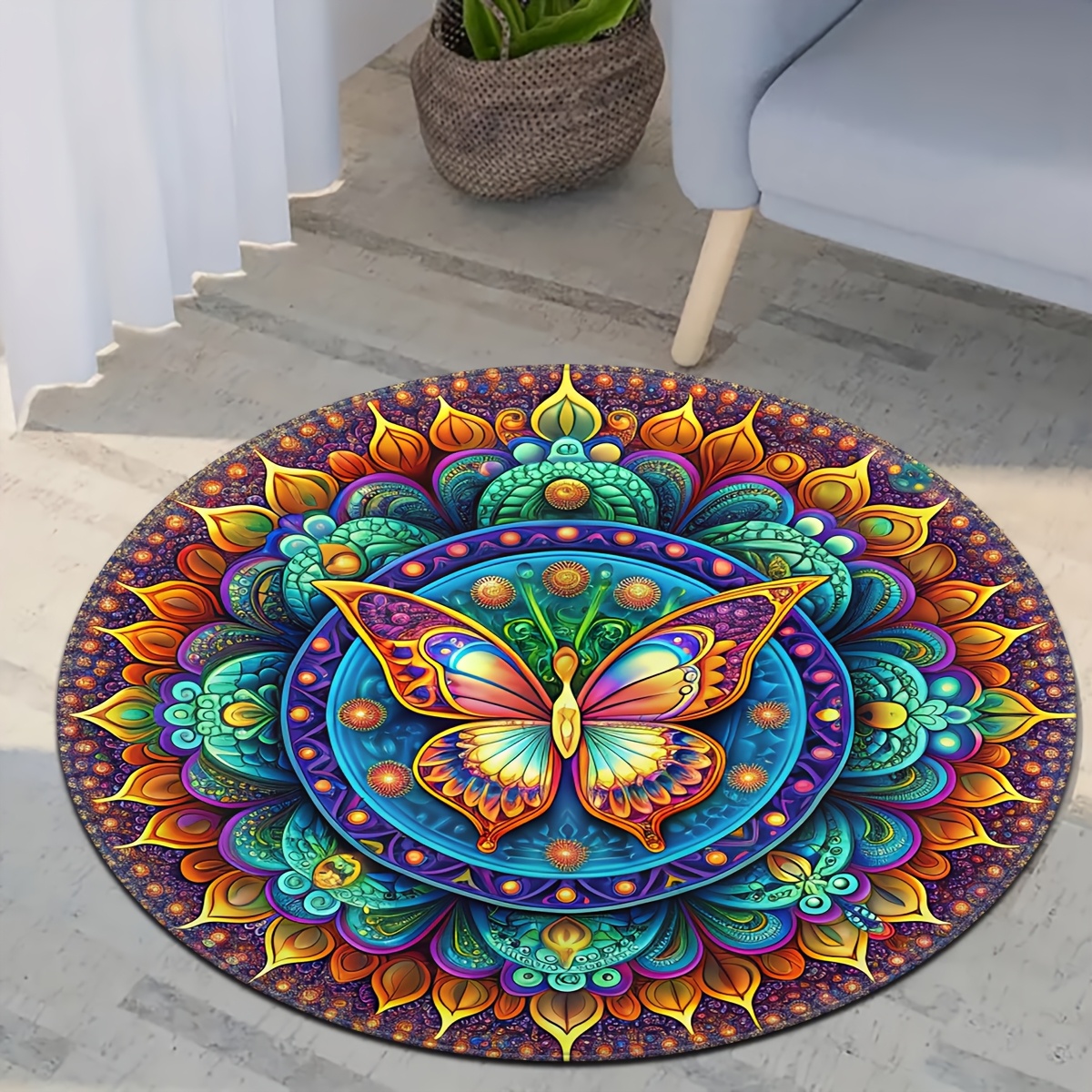 1PC 3D Blue Flower Round Minim - Home Made Bathroom Vanity review and price