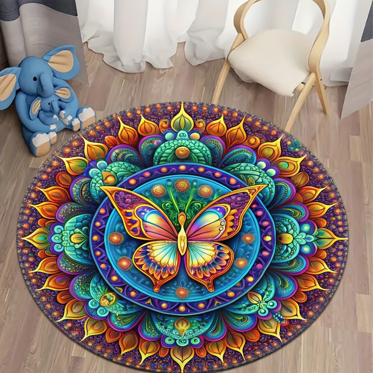 1PC 3D Blue Flower Round Minim - Home Made Bathroom Vanity review and price