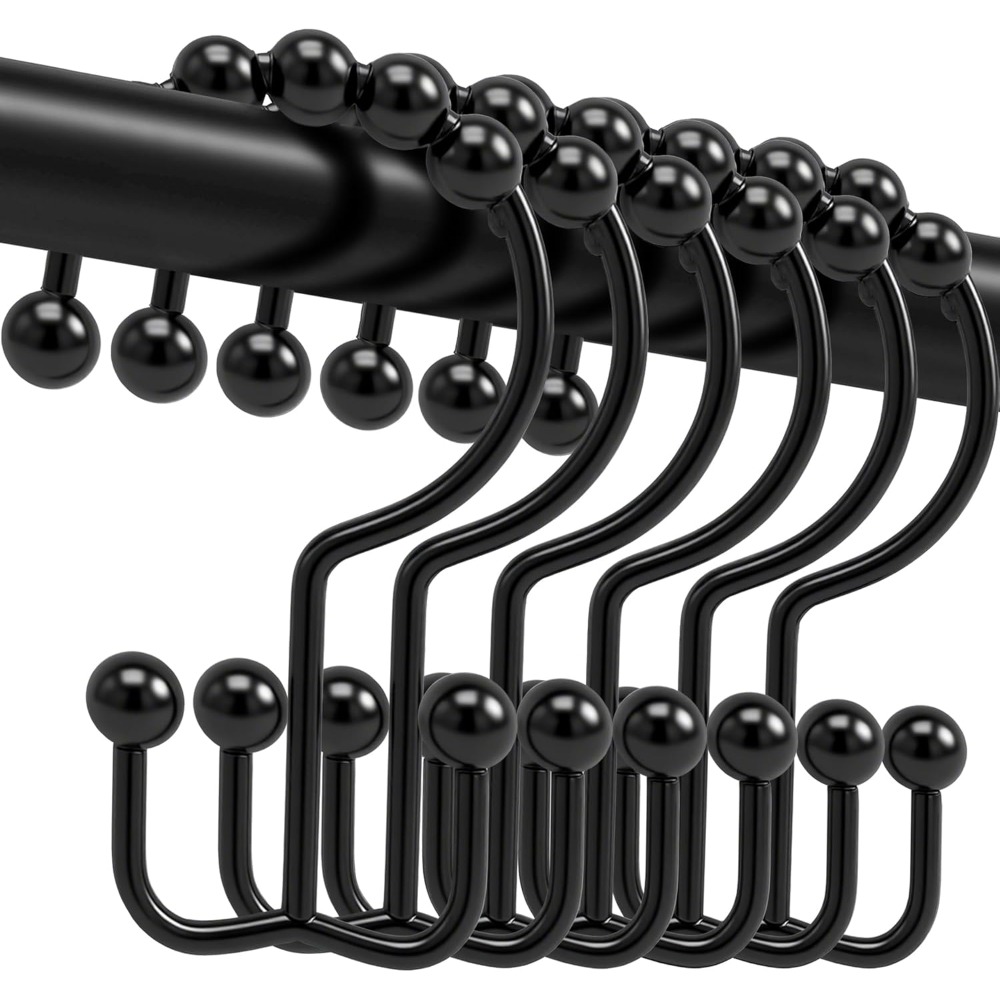 Shower Curtain Hooks, 12 Pcs R - Shower Curtain Liner review and price