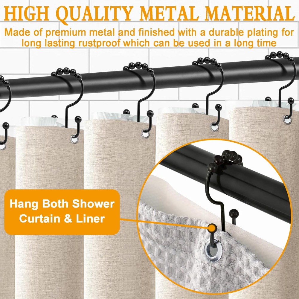 Shower Curtain Hooks, 12 Pcs R - Shower Curtain Liner review and price