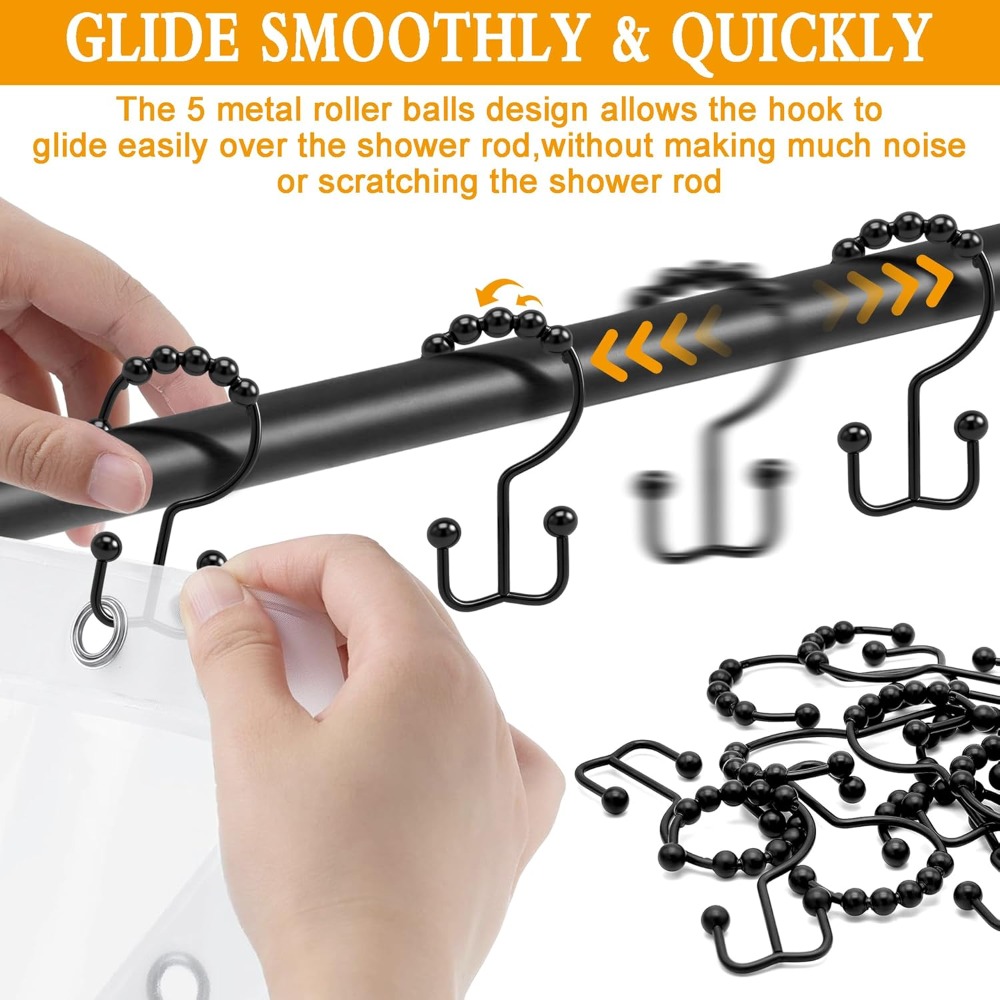 Shower Curtain Hooks, 12 Pcs R - Shower Curtain Liner review and price