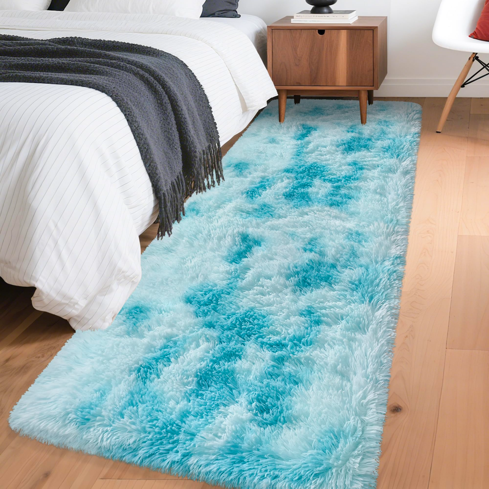 VIKAMA Gradient Blue Fluffy Ru - Home Bathroom Carpet review and price