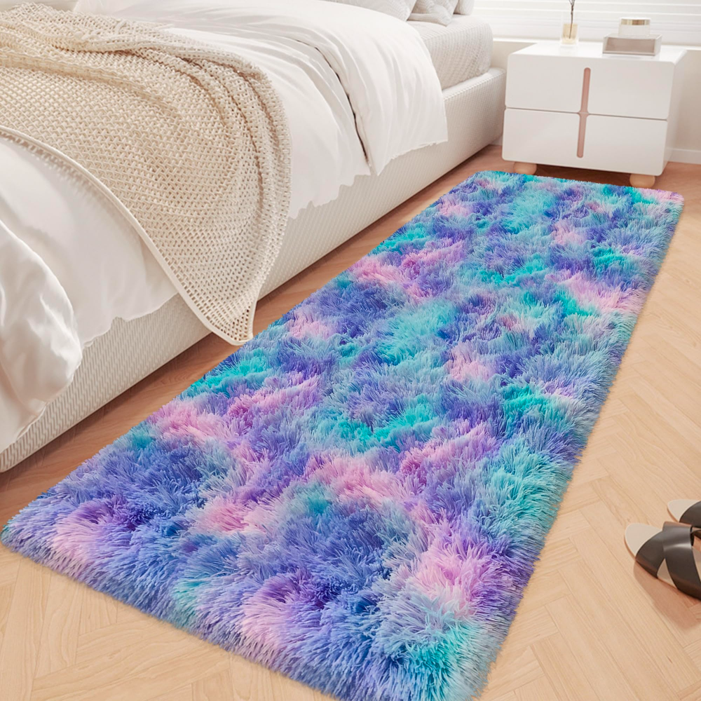 VIKAMA Gradient Blue Fluffy Ru - Home Bathroom Carpet review and price