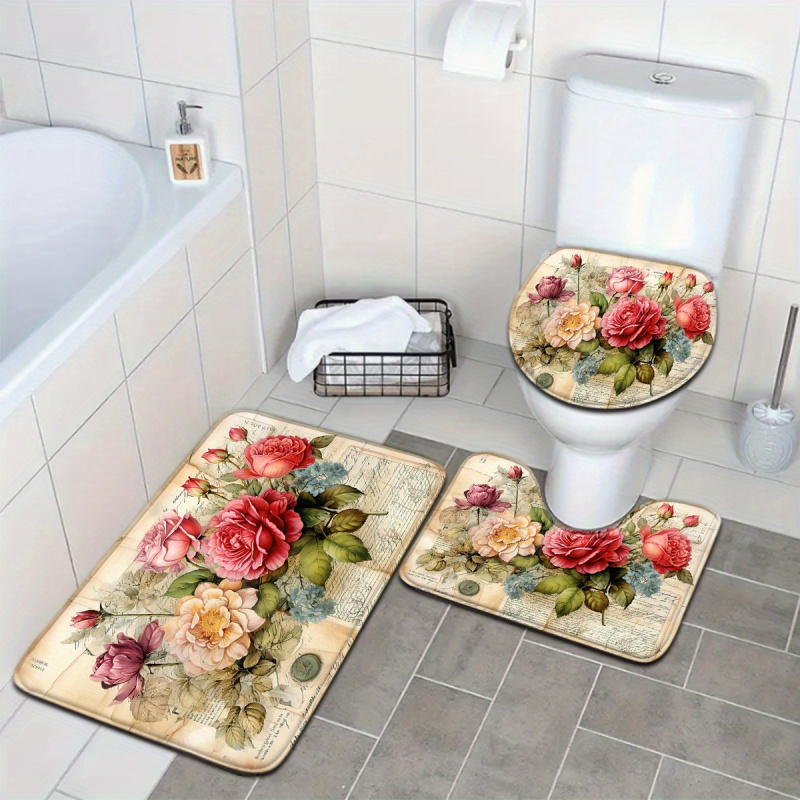 VIKAMA Vintage Floral Bath Mat - Zara Home Bathroom Rug review and price