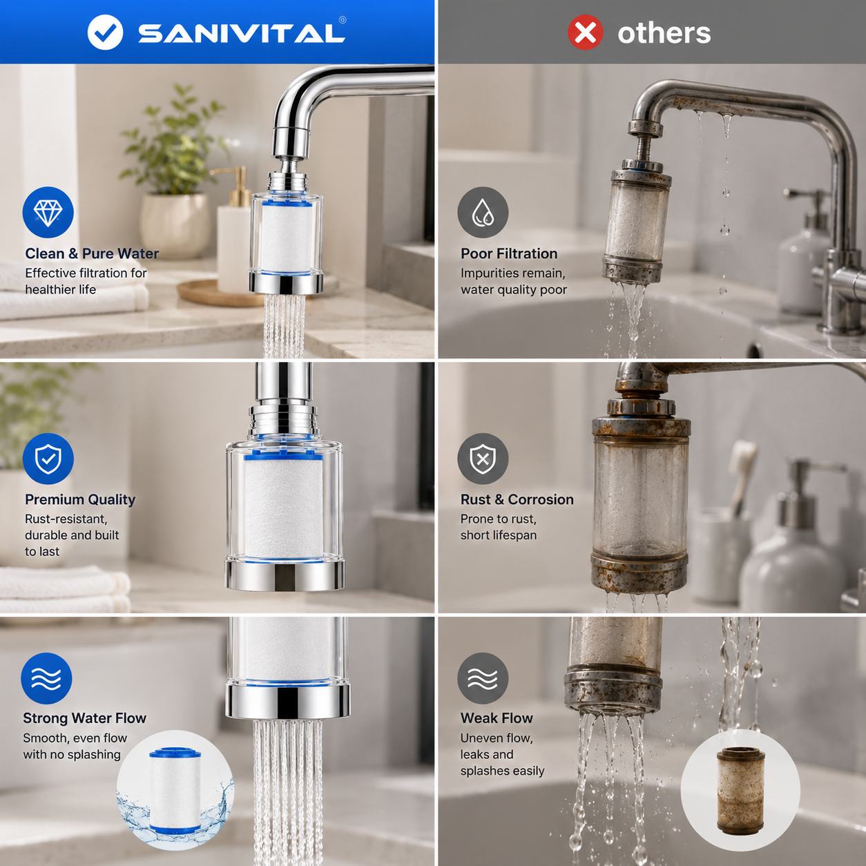 SANIVITAL Faucet Water Filter  - Home Bathroom Water Filter review and price